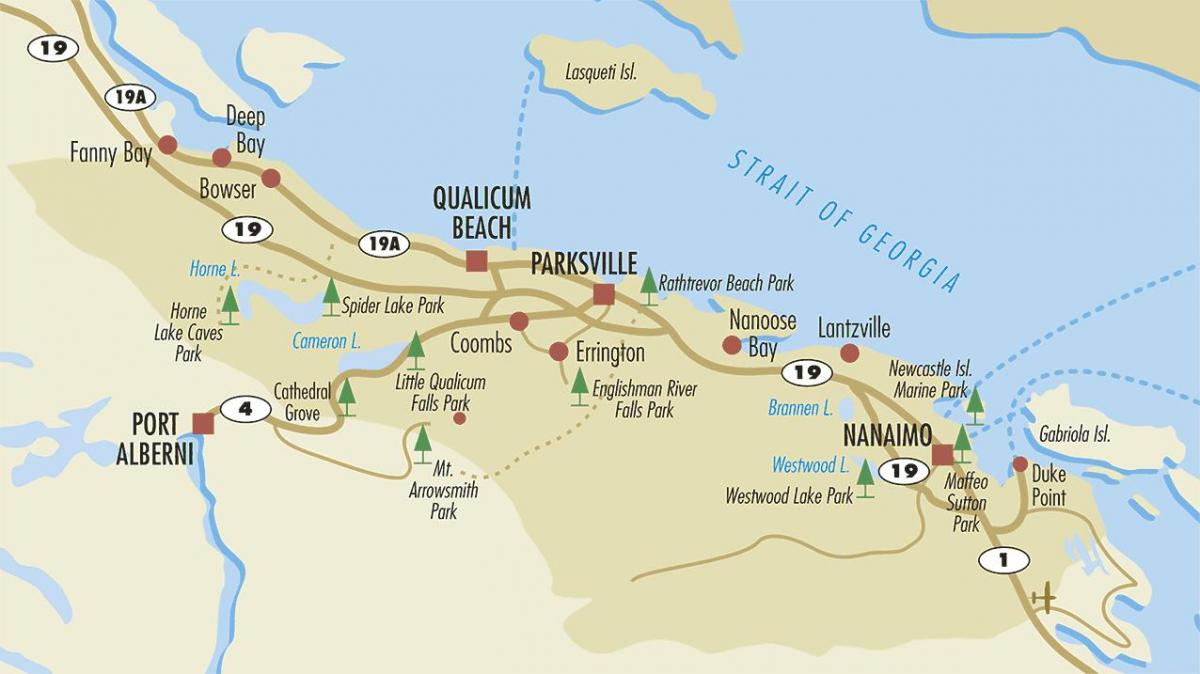 peta parksville pulau vancouver