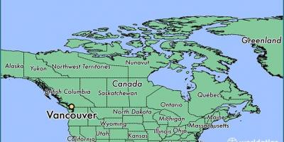 Peta kanada menunjukkan vancouver