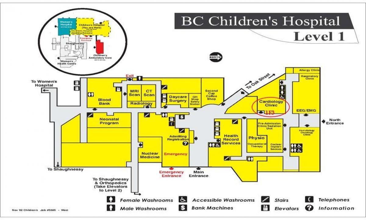 peta hospital kanak-kanak bc