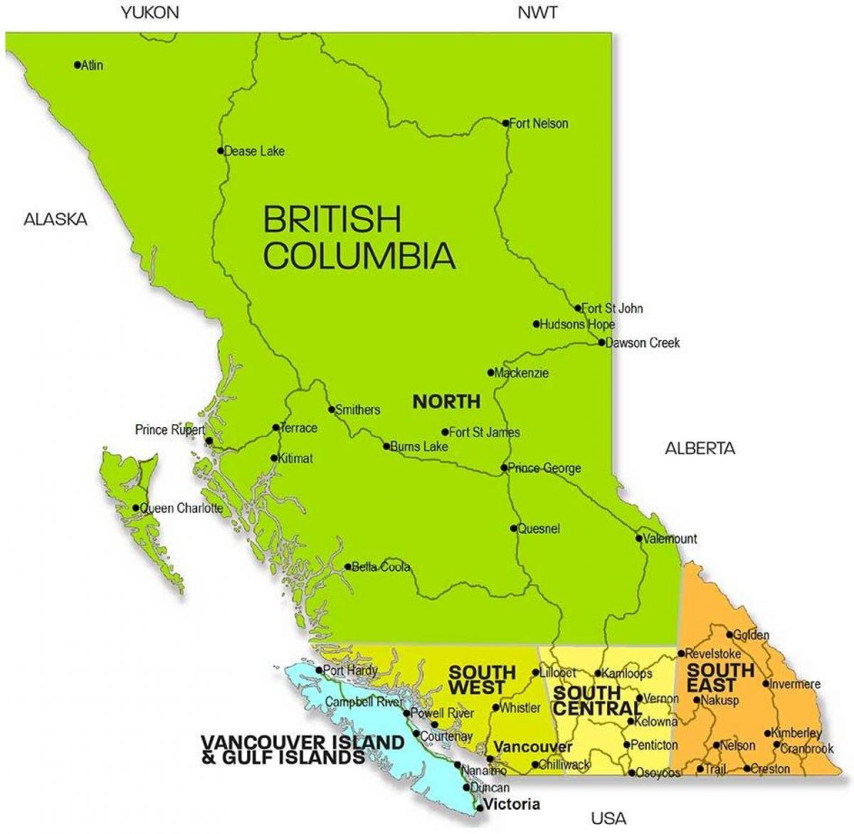 Peta british columbia kawasan