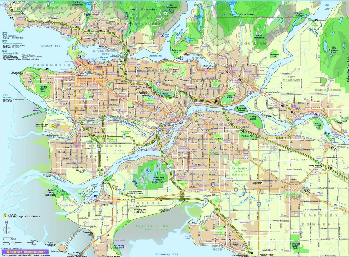 peta bandar vancouver bc kanada