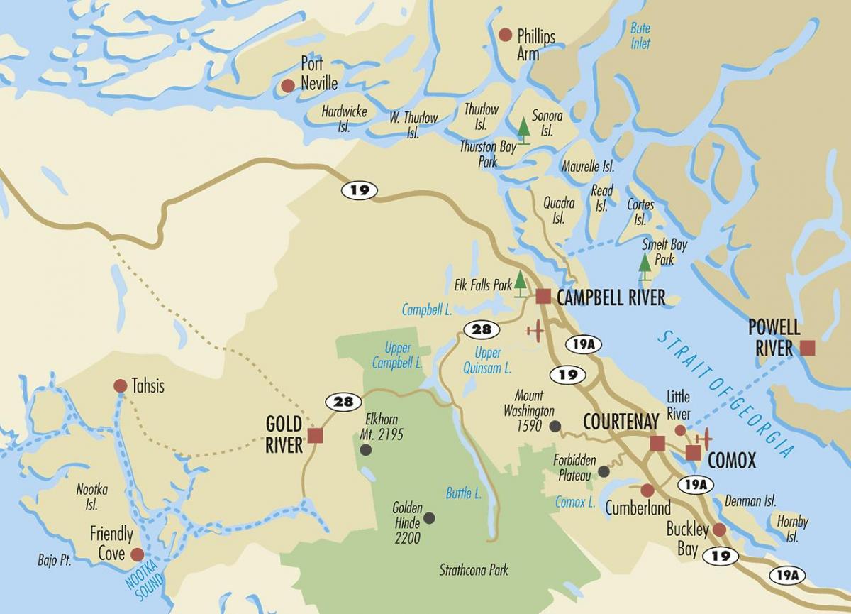 campbell sungai peta pulau vancouver