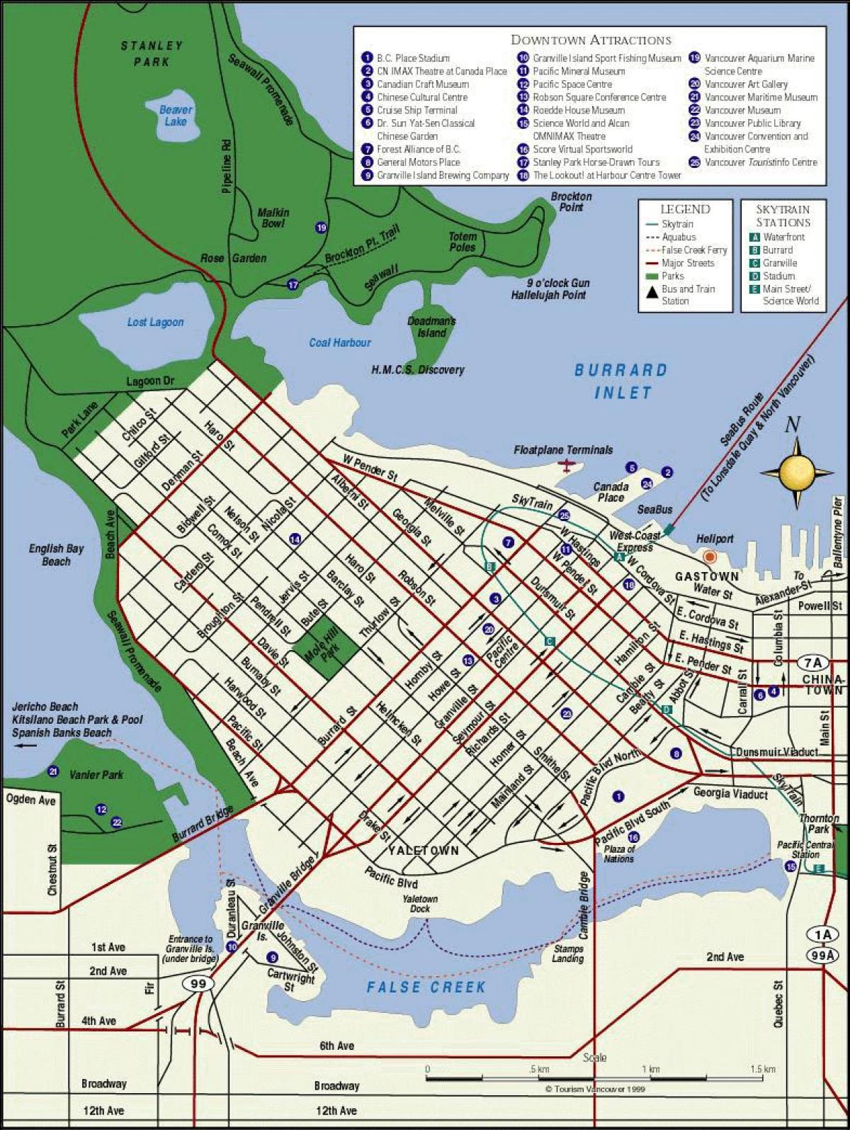 Peta pusat bandar vancouver