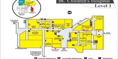 Peta hospital kanak-kanak bc