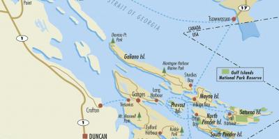 Peta teluk pulau-pulau bc kanada