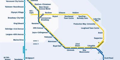 Peta vancouver bc stesen kereta api